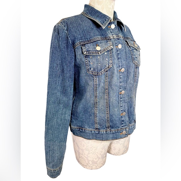 Cache Studded Denim Jacket Women's 12 - Picture 4 of 14
